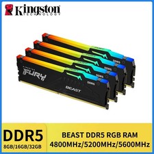 1/2Pcs Kingston FURY Beast DDR5 RGB 32GB 5600 6000MHz 16GB 8GB 5200MHz Desktop A
