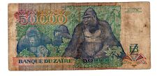 ZAIRE Afrique Billet 50000 ZAIREs 24/4/1991 P40 GORILLE GORILLAS  BON ETAT.
