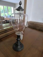 Carafe à vin à décanter avec robinet en étain et en verre
