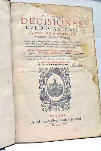Livre ancien bohier decisiones - livre,