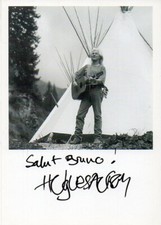 CARTE DEDICACEE HUGUES AUFRAY - 10,5x15