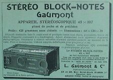 PUBLICITE GAUMONT STEREO BLOCK