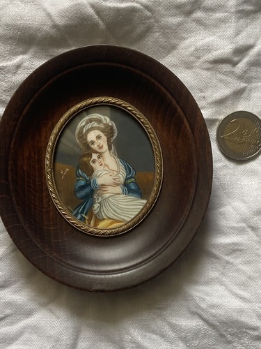 Portrait miniature ancien - portrait,