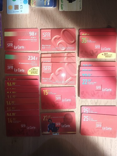 Lot cartes recharge sfr - de,
