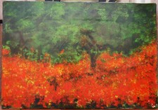 tableau : les buissons rouges