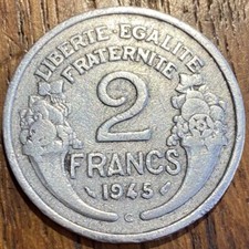 PIECE DE 2 FRANCS MORLON 1945 C (1141) RARE !!!!