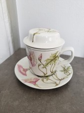 Tasse Thé Tisane Vintage En Porcelaine Signé Pillivuyt Décor Liseron