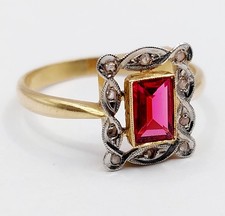 Bague art deco or 18k pierre