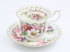 Tasse et Soucoupe a thé Porcelaine Royal Albert Flower of the Month October