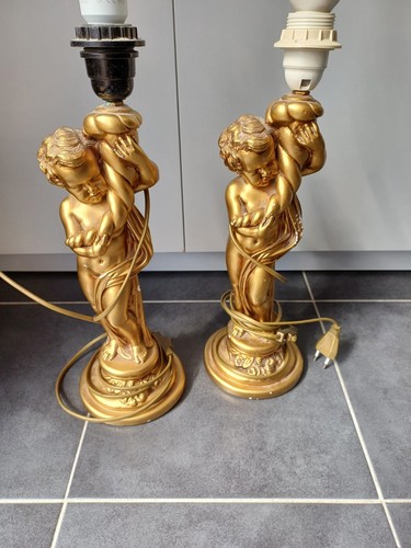 Paire pied lampe plâtre - paire,