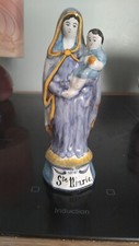 Statuette "Vierge Marie" en faïence  Est Alsace Hardincourt