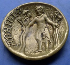 "AVRIL" par Max LE VERRIER - Coupelle en Bronze Art Déco