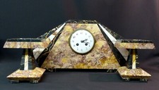B 1930 art déco superbe pendule horloge garniture marbre 47c10kg clock design   