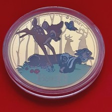 Médaille  Bambi  Disney dorure à l'or fin 24 carats qualité Belle épreuve neuve.