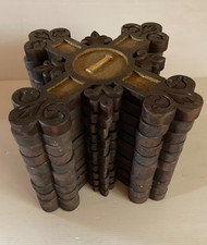 Suite de 11 Croix en bois sculpté doré or ancienne chapelle 1900 chemin de croix