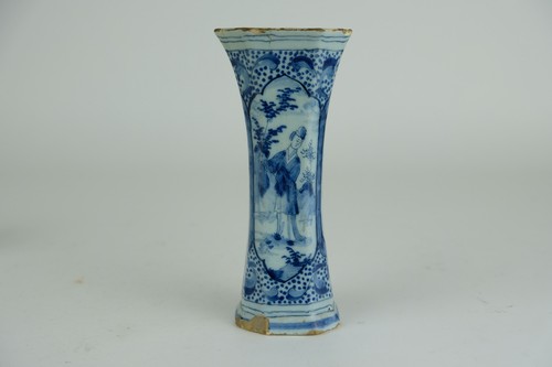 Vase bécher chinoiserie bleu