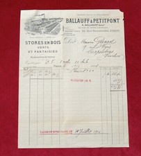  STORES EN BOIS : Ballauf & Petipont  :  Paris 1926   !