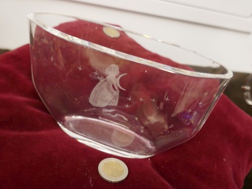 Vase orrefors cristal gravé - vase,