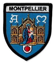 Patche Montpellier écusson brodé blason patch thermocollant ville France