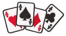 Écusson patche poker carré d'as hotfix patch thermocollant casino