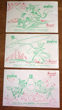 3 BUVARDS - ZÉNITH - LAMPE - LOUP, SOURIS, COW-BOY - ILLUSTRATEUR -