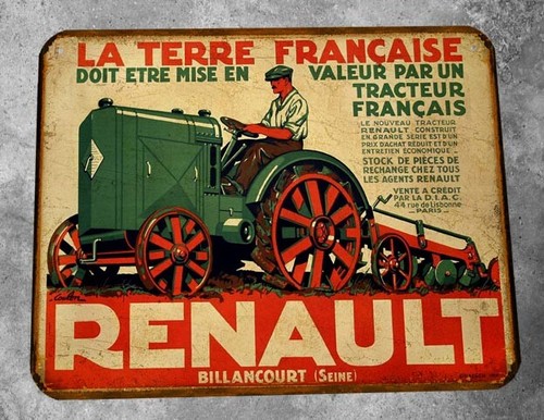 Plaque metal vintage tracteur - metal,