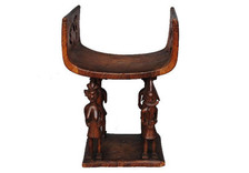 Fauteuil curule tribal bois exotique chef de tribu Béninois