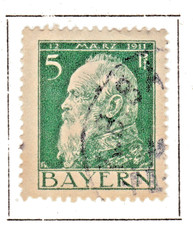 TIMBRE 1911 ALLEMAGNE BAVIERE