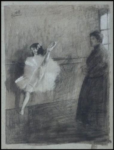 Danseuse tutu dessin fusain - danseuse,
