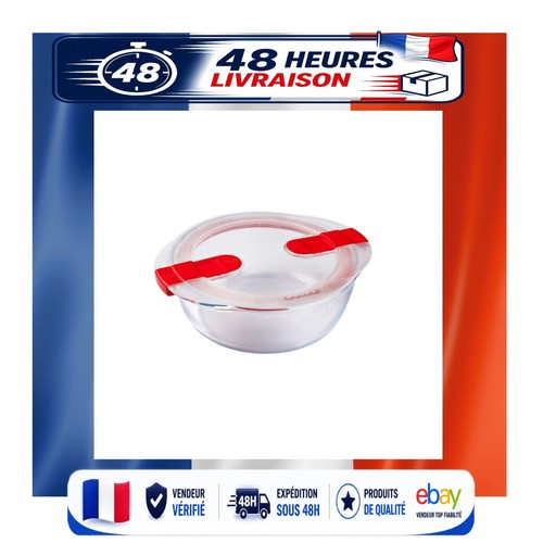 Pyrex plat rond verre avec - plat, en