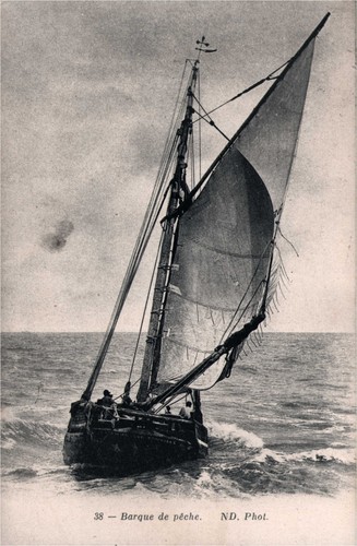 Cpa barque peche en mer - barque,