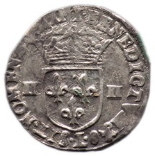 1/4 ECU 1608 L - FRANCE / BAYONNE - HENRI IV (Argent / Silver)