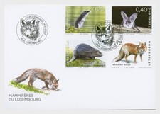 Luxembourg 2023 animals Eurasian Water Shrew bat beaver fox 4v FDC PJ