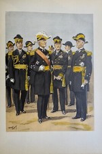 Maurice TOUSSAINT MARINE Officiers  grande tenue  lithographie 1935