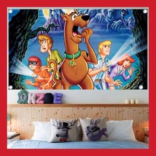 BANNIÈRE TOILE POSTER GÉANT AFFICHE FIGURINE SCOOBY DOO SCOUBIDOU JEU JOUET DVD