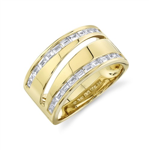 Bague diamant baguette - en,