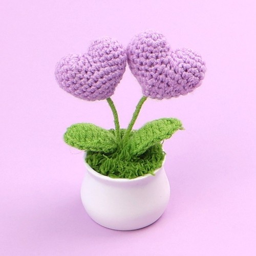 Crochet double coeur plante - crochet, en