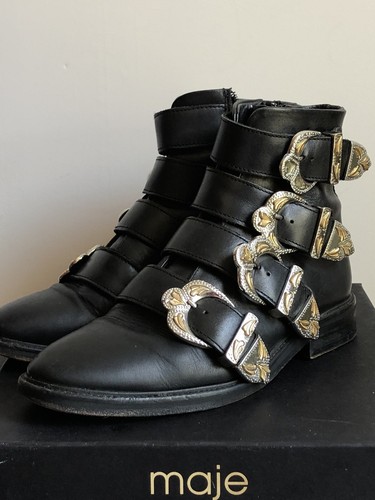 Bottines maje cuir noir - bottines, low