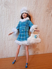 Robe en tricot turquoise et