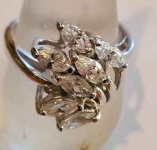  bague  fleurs     argent   925   oxydes    poids 4.8g