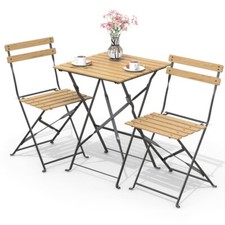 VOUNOT Ensemble bistro extérieur 1 table 2 chaises bois