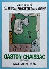 Rare Affiche Originale 1976 Gaston CHAISSAC GALERIE LES PONCHETTES Jober NICE