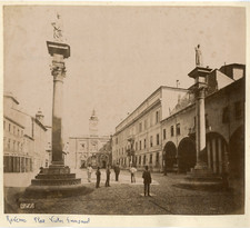 Italie, Ravenne. Place Victor Emmanuel  Vintage albumen print. Italy. Tirage a
