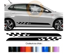 2 BANDES BAS DE CAISSE PORTES POUR VW POLO GTI AUTOCOLLANT STICKER BD540N-1