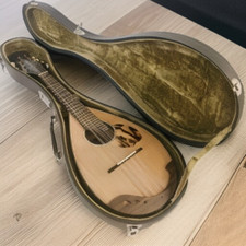 Mandoline Raffaele Calace & FIGLIO 1965 avec étui rigide NAPOLI marron clair