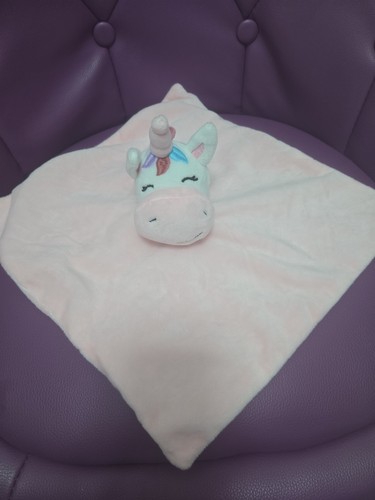 Doudou plat licorne rose