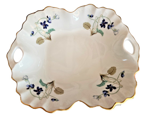 Vide poche plat aux violettes - plat,
