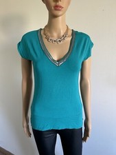 Teeshirt vert turquoise à manches courtes Morgan taille M état satisfaisant 