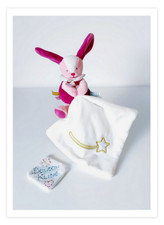 Doudou Plat/Mouchoir Lapin