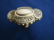 Poignée massive laiton décoré porte entrée ou intérieur ancienne pour carré de 6